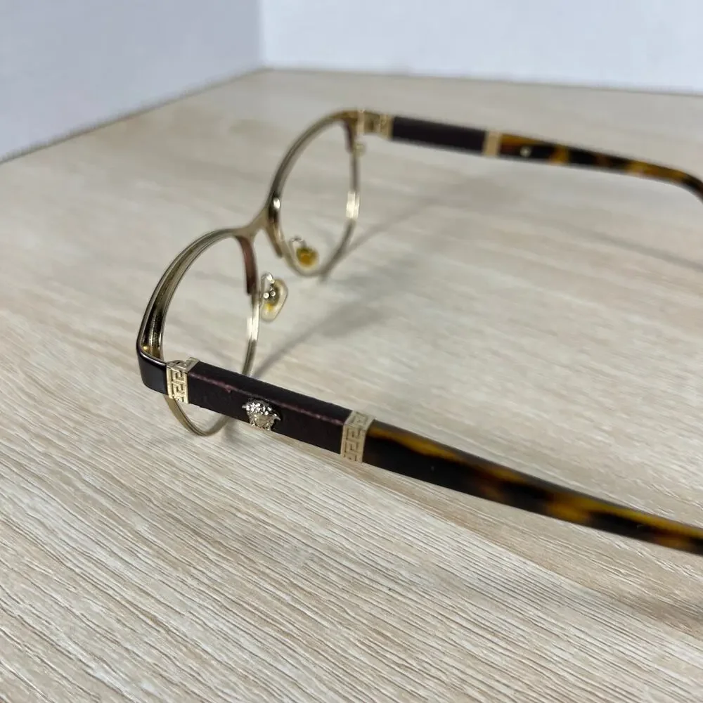 Versace Mod.1233-Q 1344 Eyeglasses Brown Metal Frames Only 53-17